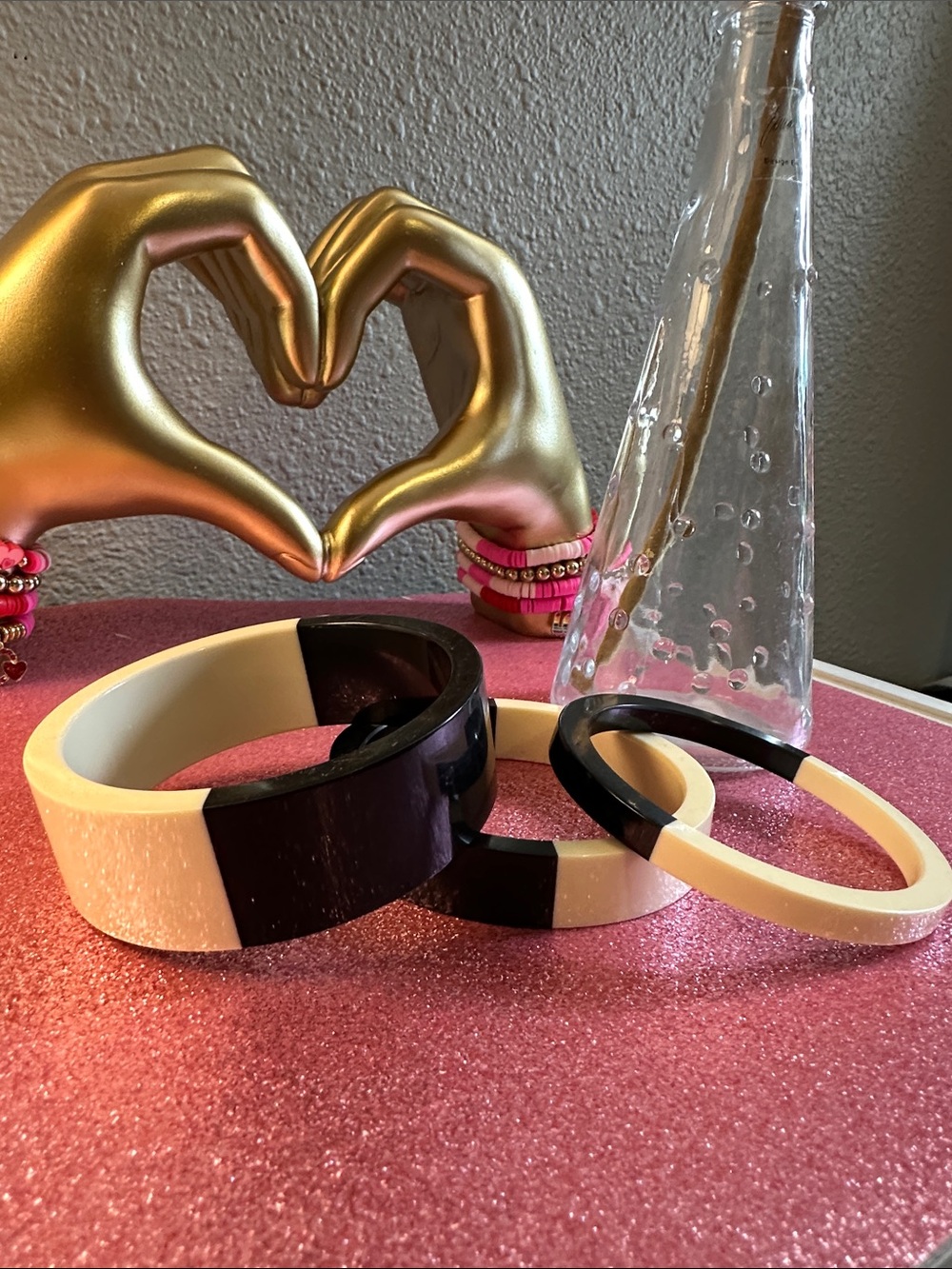 Black & White Two-Tone bangle bracelets 3pc set